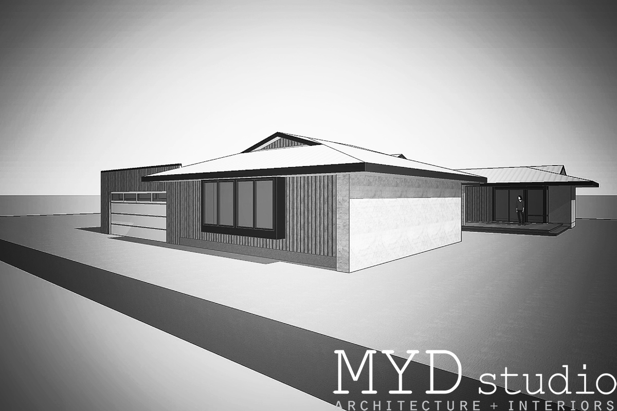 design rendering / bedroom + garage addition