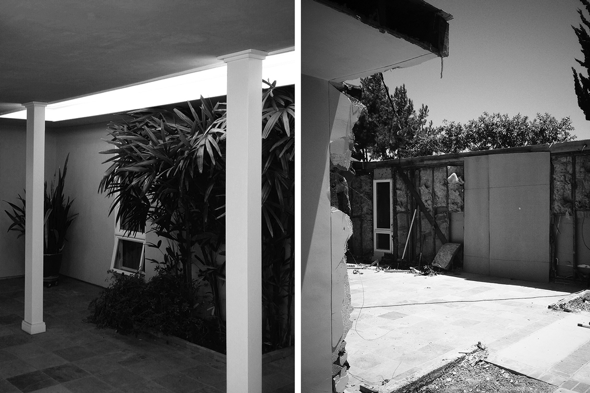 existing courtyard / demolition