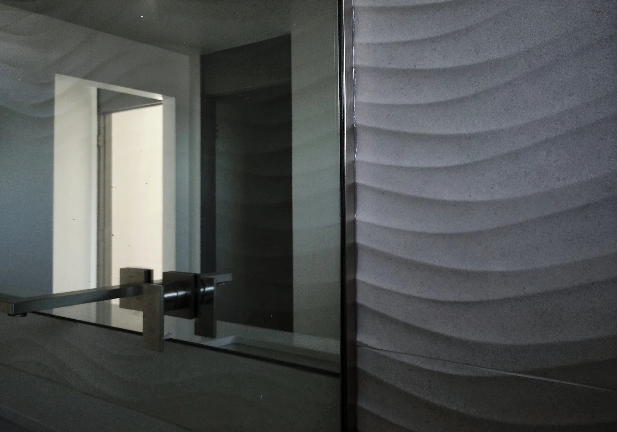 Modern Bath Design: geometry + dimensional wall tile