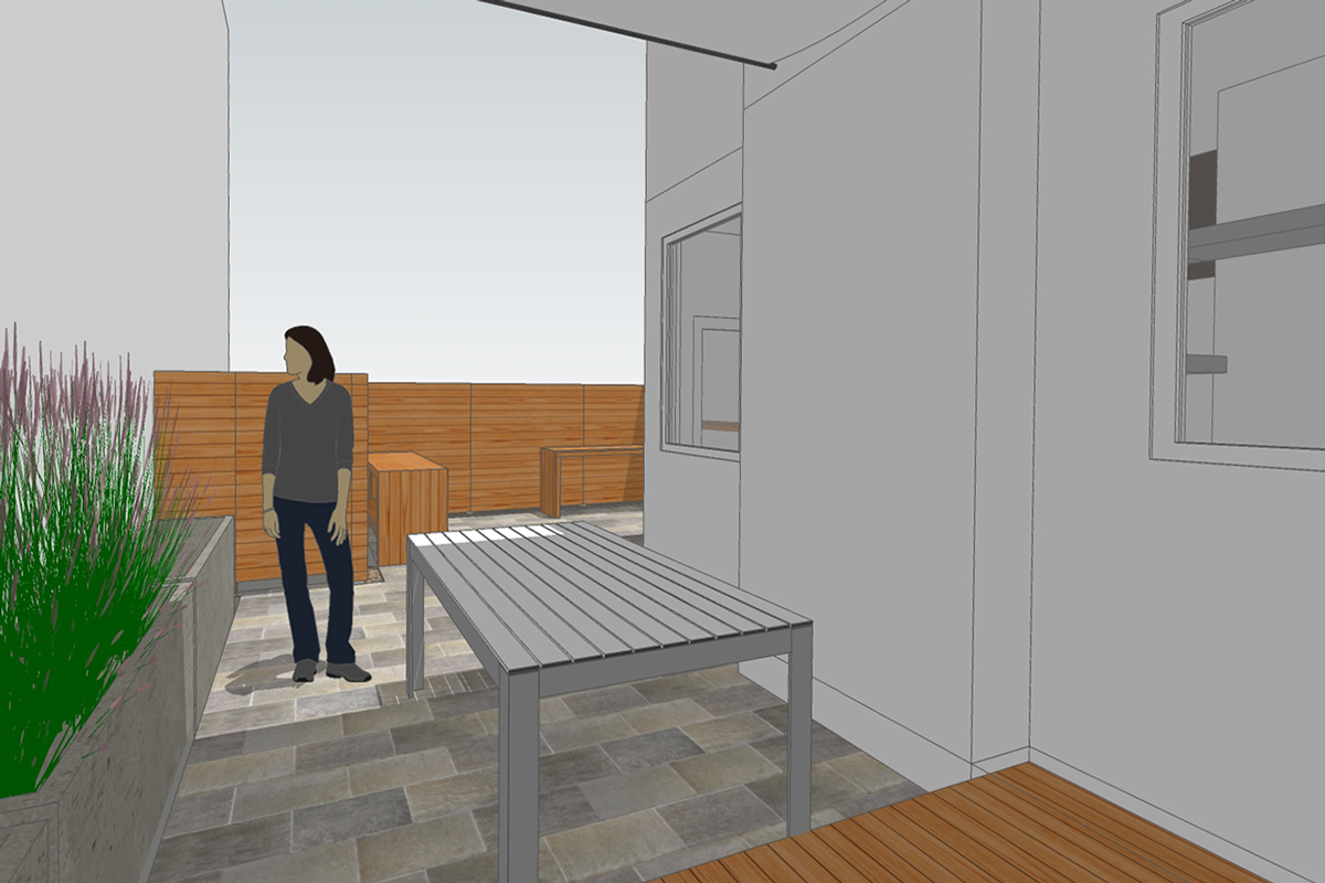 flexible outdoor dining space