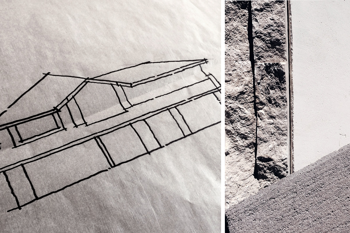 preliminary elevation // exterior materials: stucco + stone