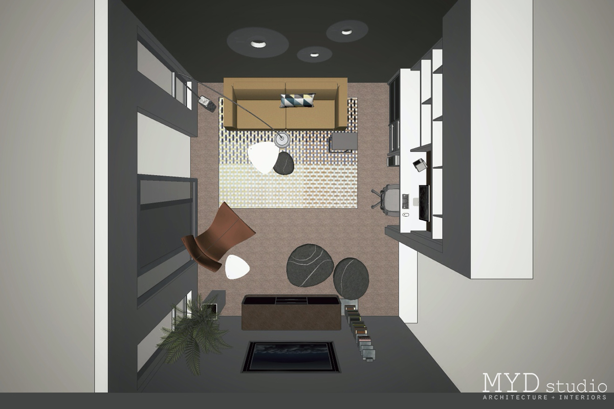 modern interior design // floor plan perspective