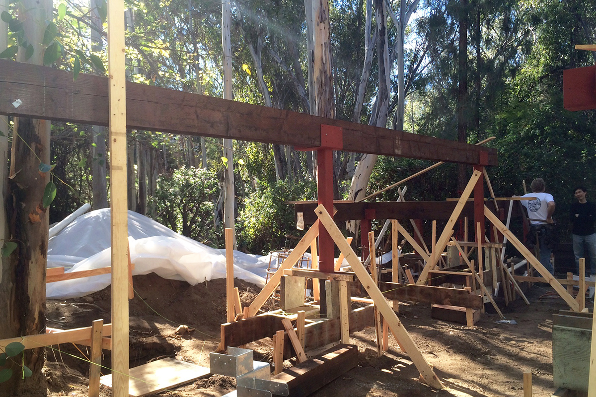 shoring at steel columns and concrete