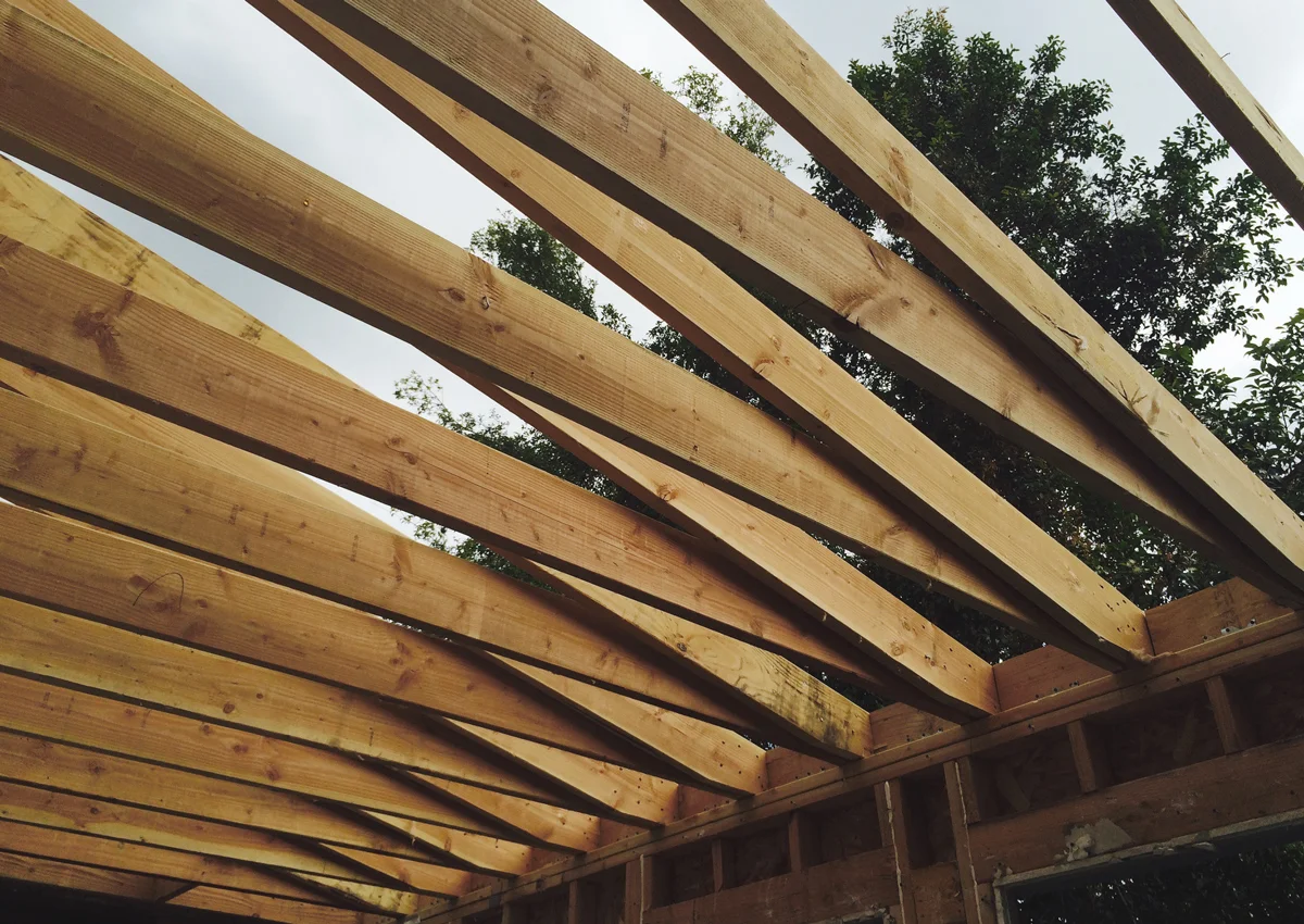 roof framing // sierra madre demolition
