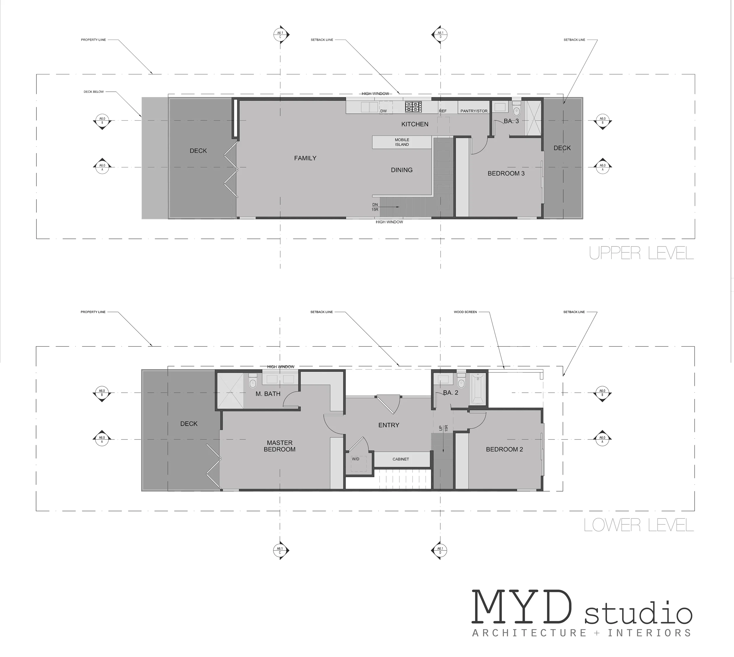 archi beach heights narrow lot floor plan / myd studio