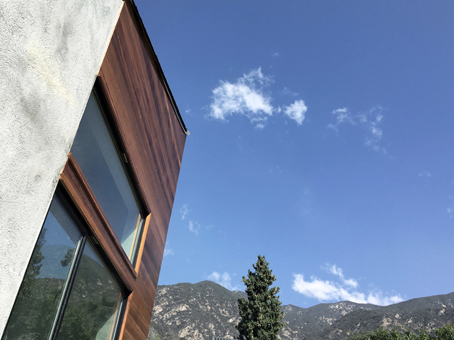 brown coat + cedar siding at front elevation