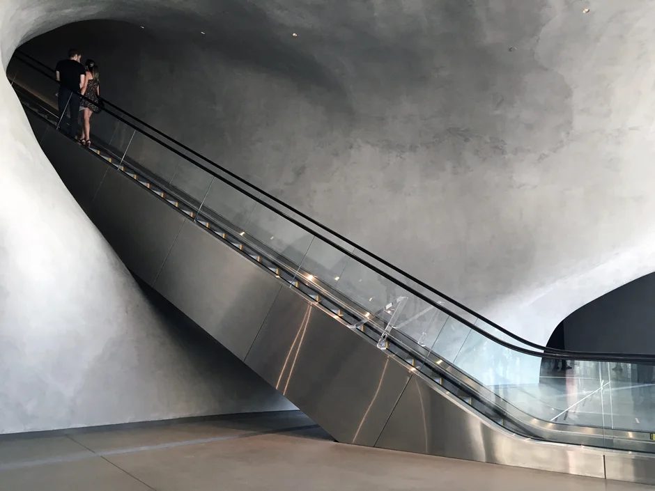 escalator into the vault