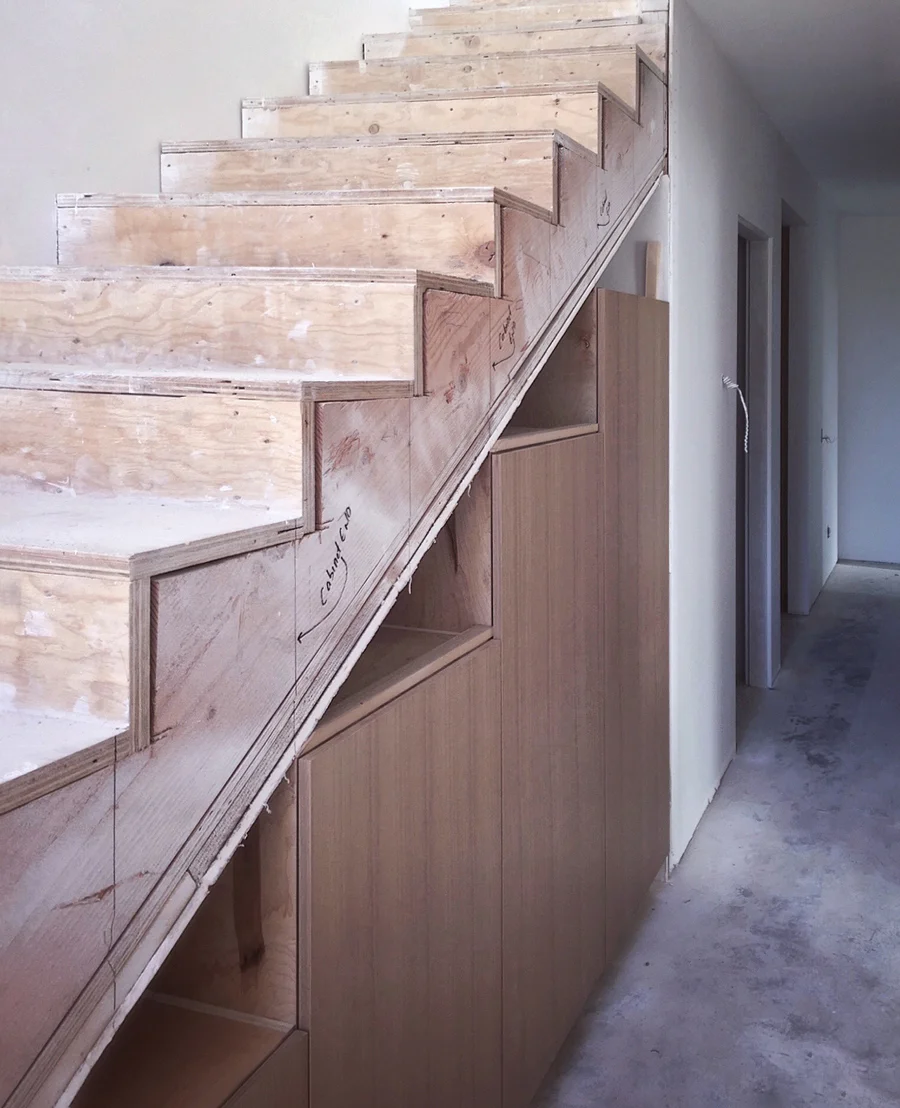 custom cabinetry at stair