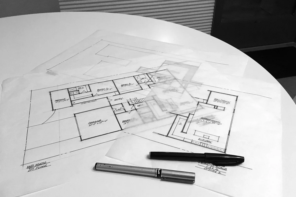 schematic design / floor plan iterations