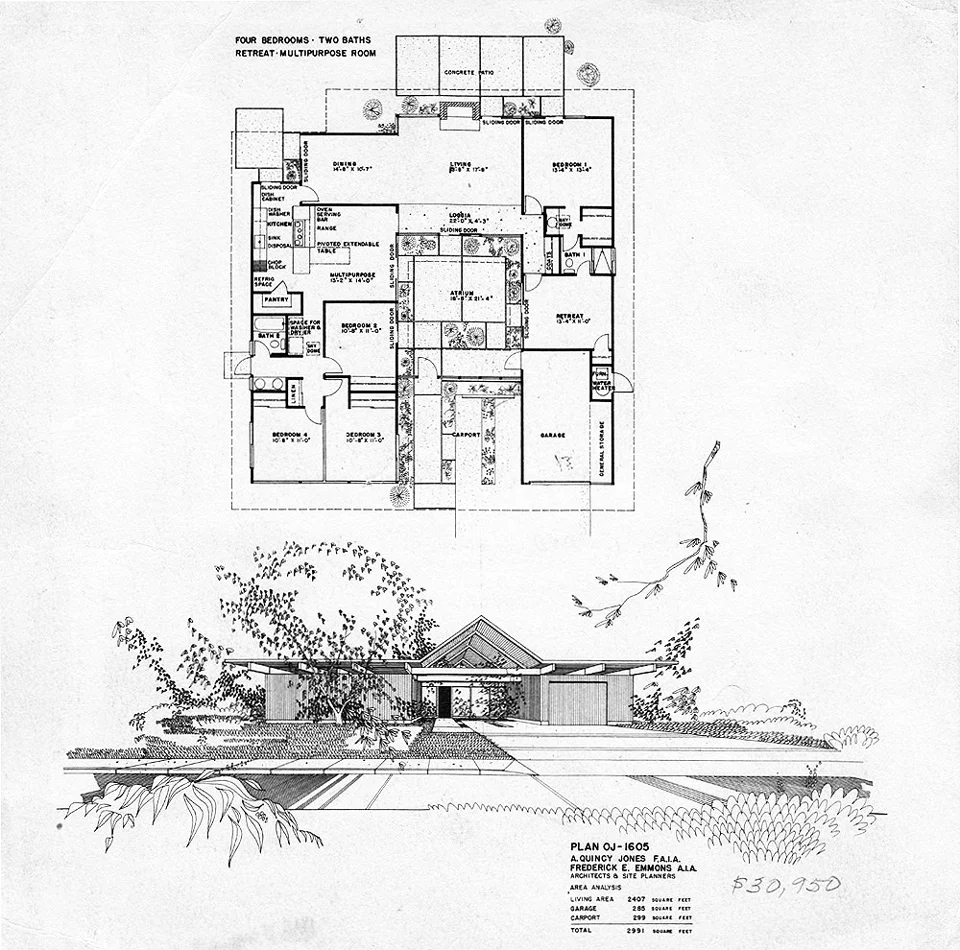 eichler plan oj-1605 / fairhills, orange
