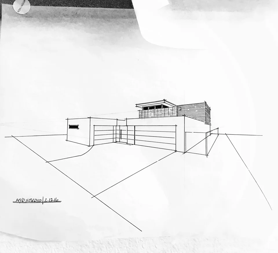 constructed perspective / huntington harbor midcentury addition