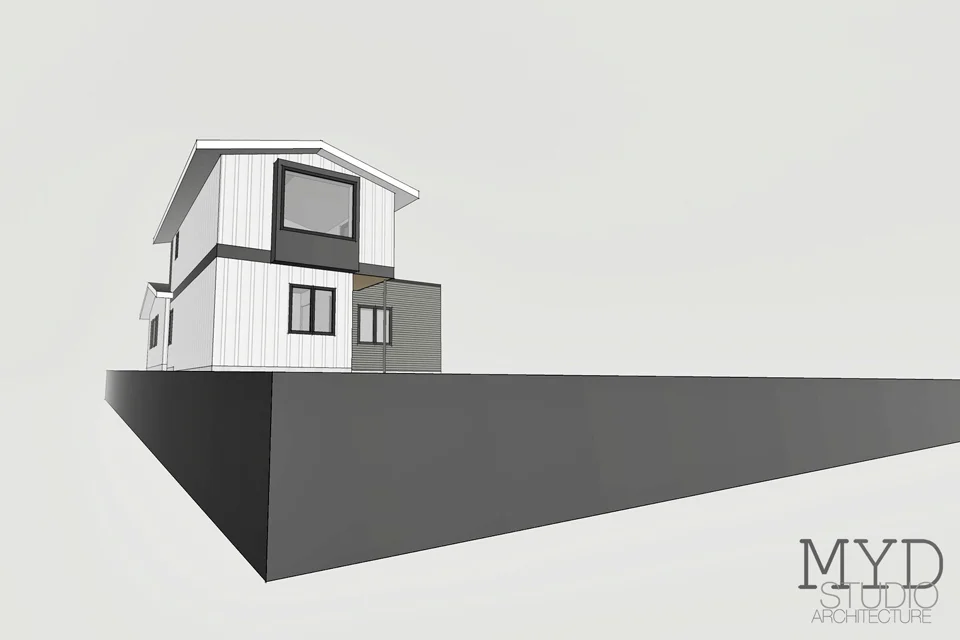 view from rear yard / addition + renovation, dana point