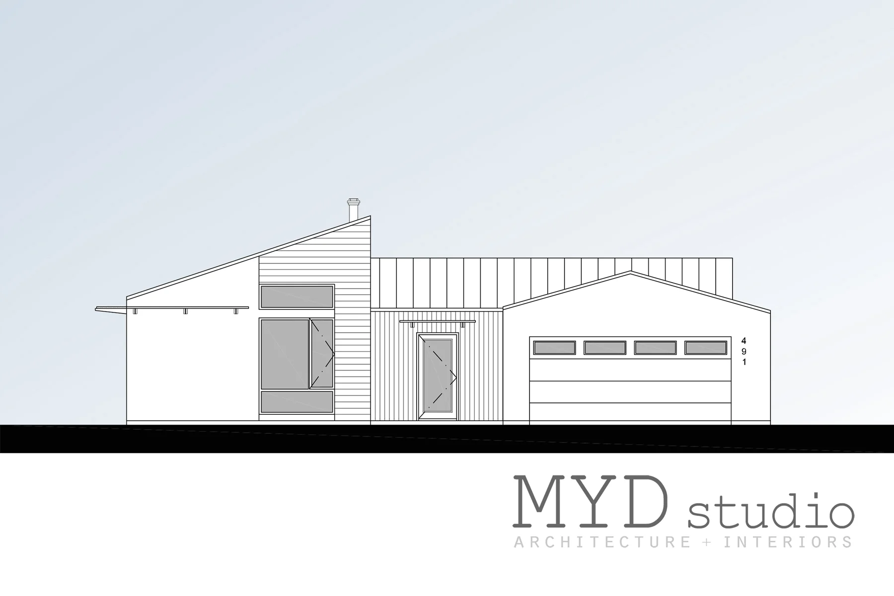 modern ranch home architectural design / myd studio, inc.