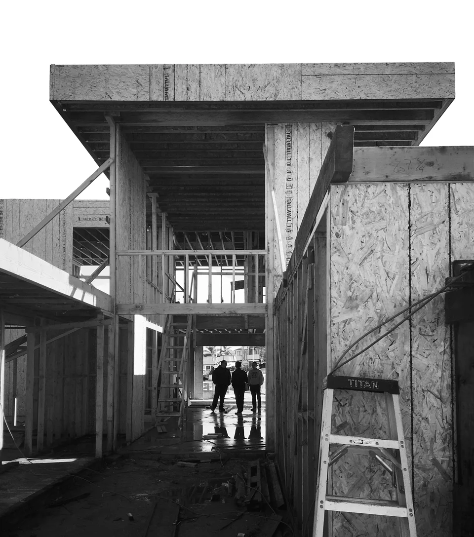 huntington harbor midcentury addition / construction progress