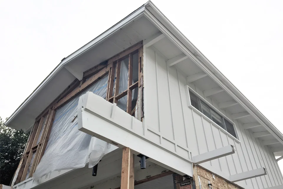 demolition at upper level master bedroom