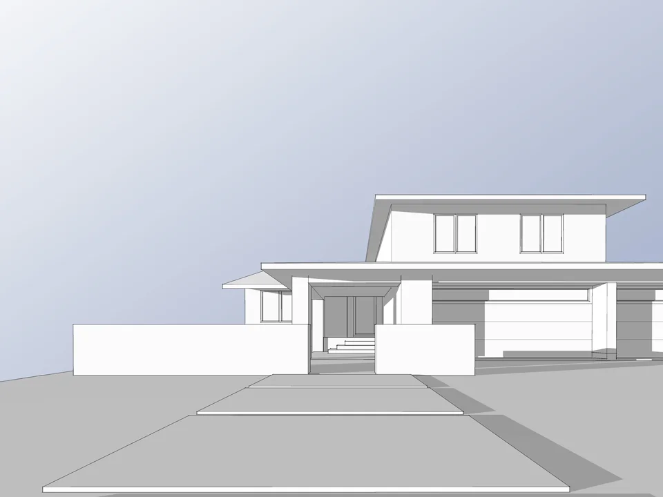 front elevation massing / kite hill addition + renovation