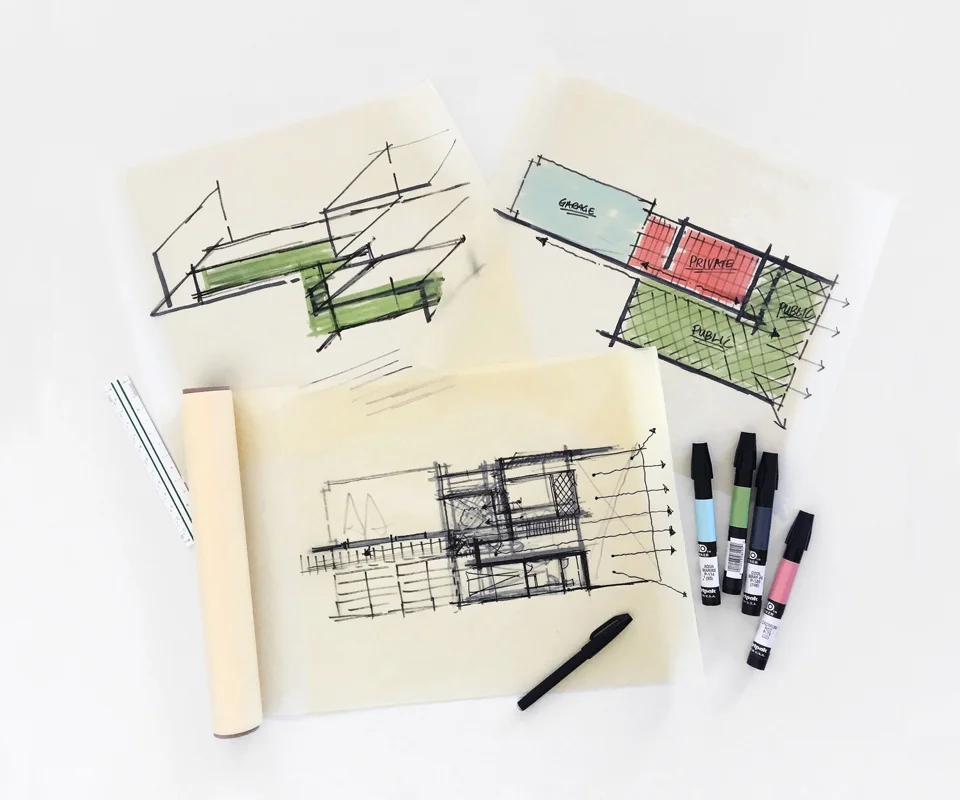 schematic design sketches / on the boards
