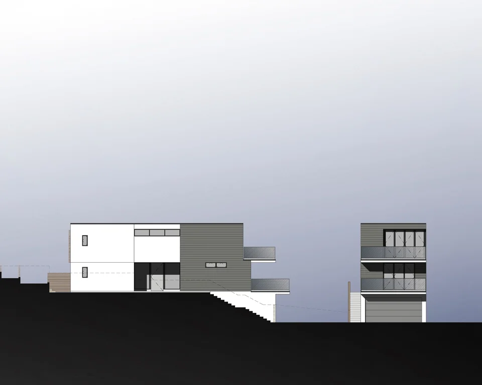 side + front elevation / arch beach heights, laguna beach