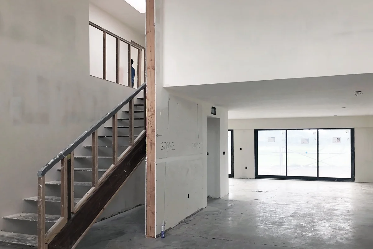 drywall at new interior - under construction in seacliff hunting