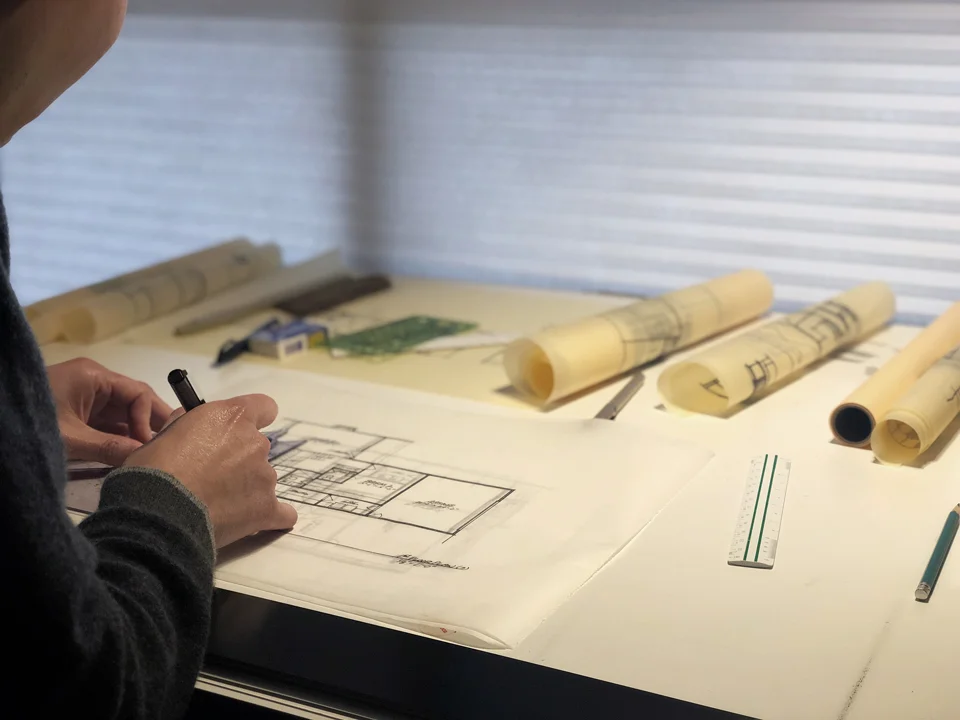 hand drafting floor plans / myd studio