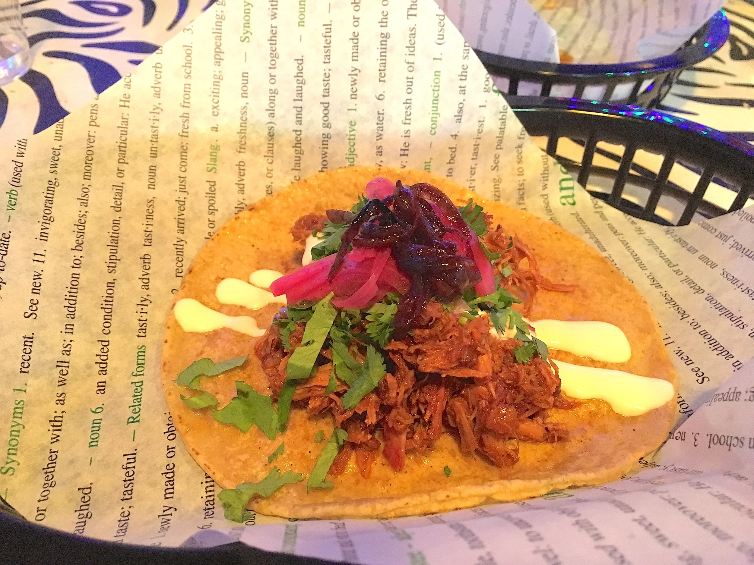 Cochinito en chipotle taco