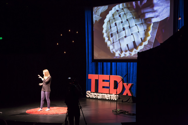 Emily Castor speaking about the sharing economy at TEDxSacramento's "This Changes Everything: Seeds of Change" event on September 26, 2014.