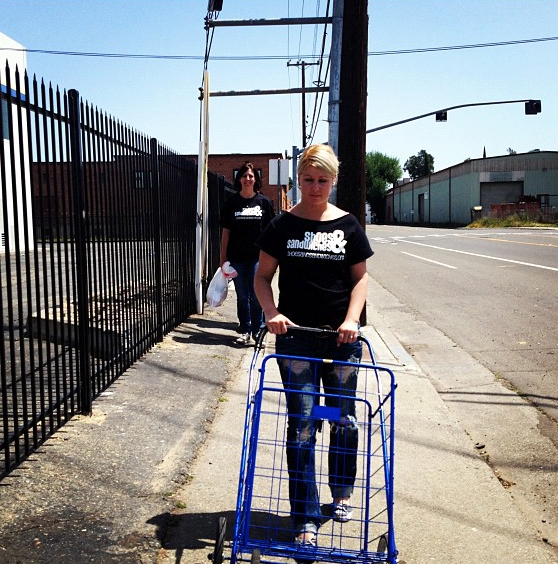 Danielle Vincent during a Shoes and Sandwiches (S&S) outreach event.
