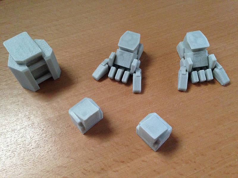 From Left to right: Shoulder block, Arm connectors and feet.