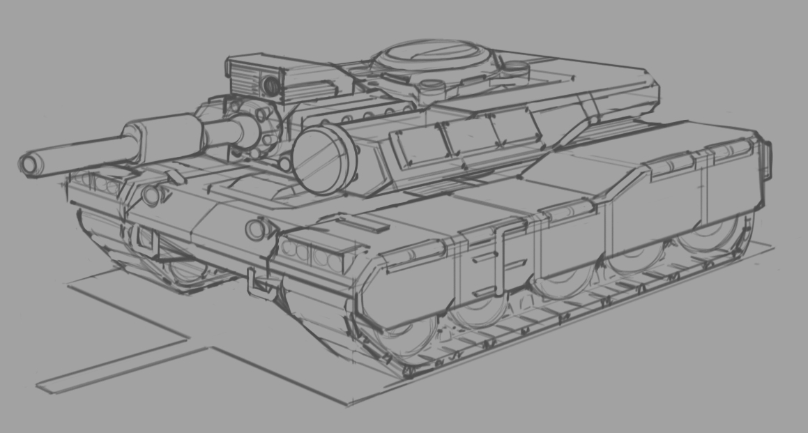Started off with a more conventional tank after some thumbs...