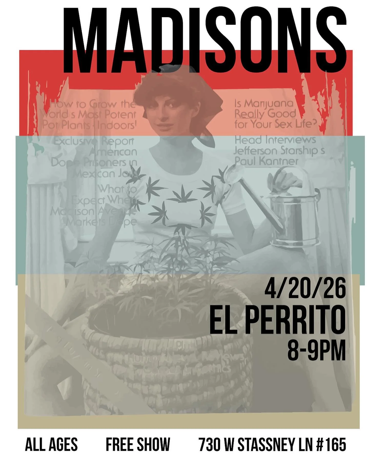 Monday!!! We&rsquo;ll be playing a special 420 show at @elperritoatx !!!!