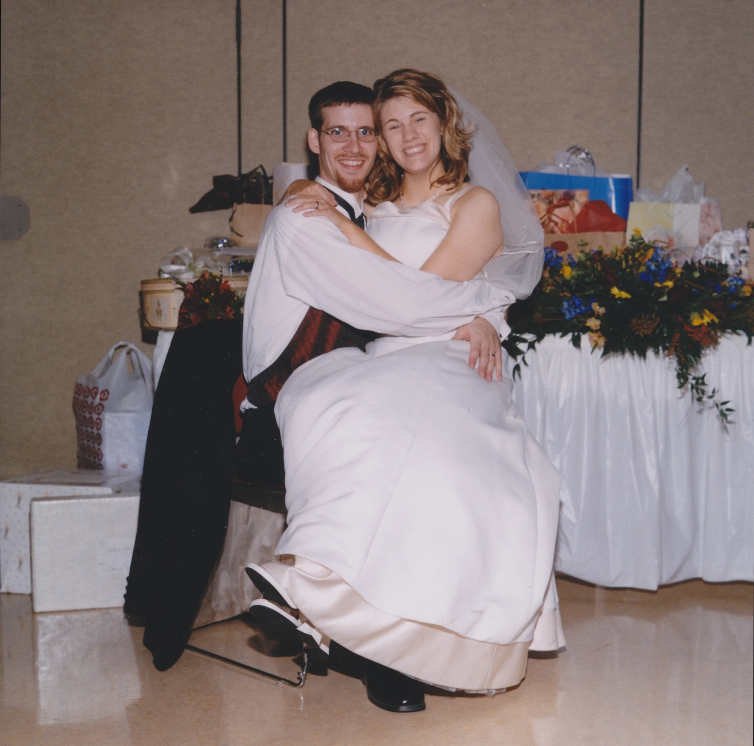 We got married before Pinterest. That's why there are no mason jars or paper cranes. 