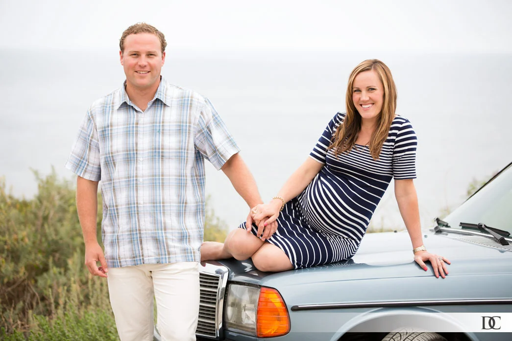 The couple wanted some photos with their classic Mercedes. I jokingly said, "Ok, I'll need Gretchen reclining across the hood like a super model." She didn't even think before just climbing up. Andrew wasn't worried about his car; he wanted a cool shot with his gorgeous wife. That's a man with his priorities in the right place. 