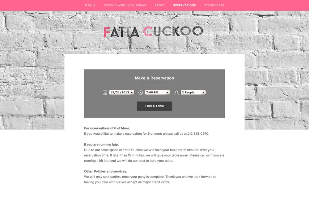 Squarespace OpenTable Block Example