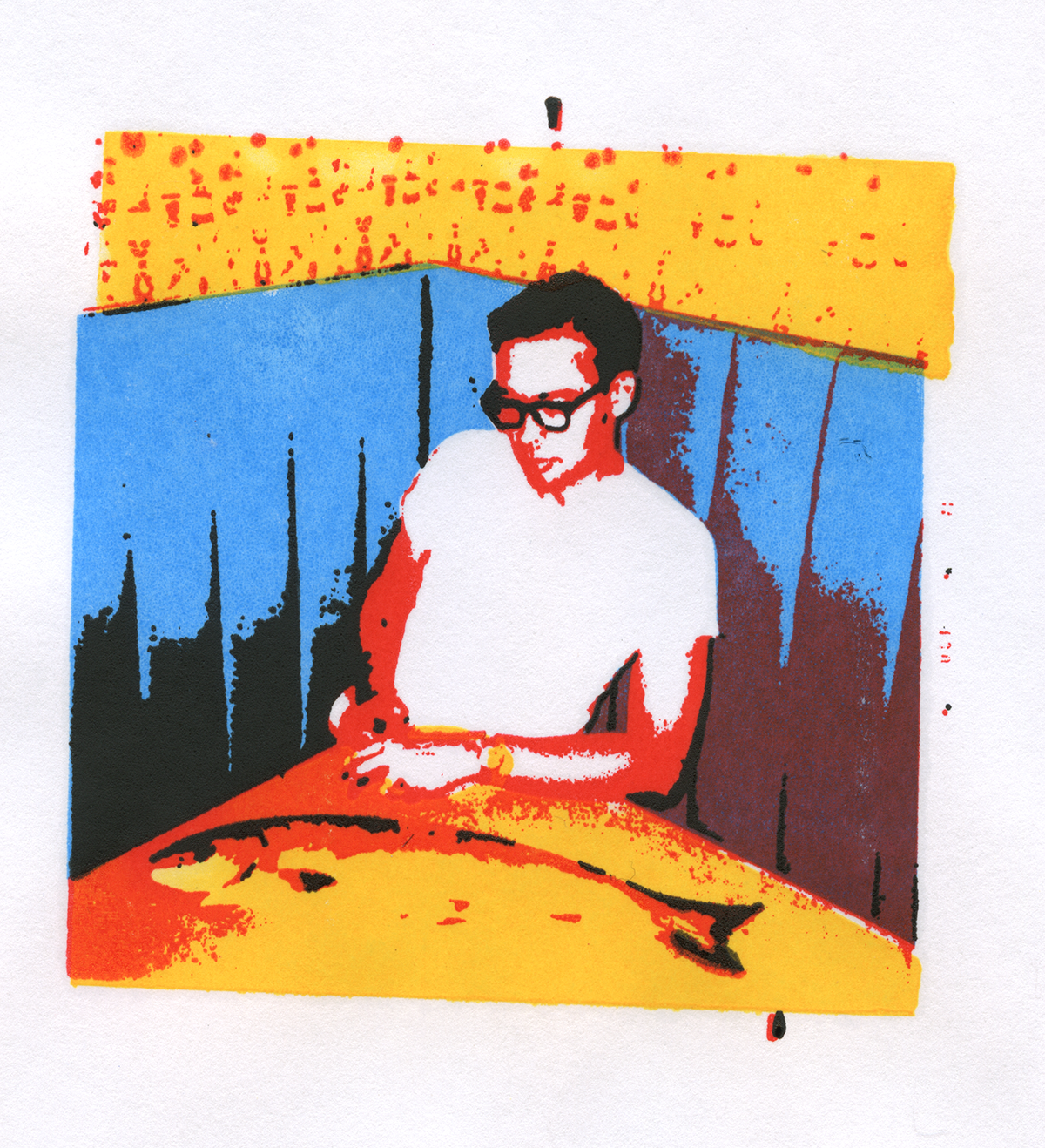 4 color silkscreened print.