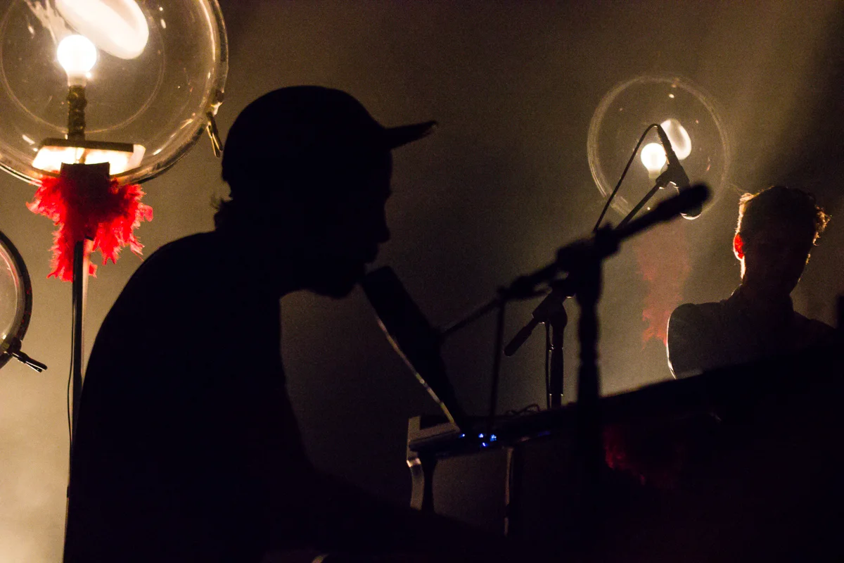 Patrick Watson hanging out in his own private universe at the 9:30 Club - 5/28/15 (photo by Kevin Hill)
