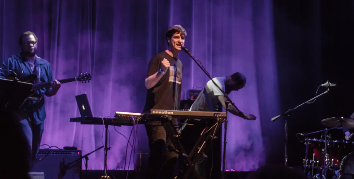 Louis Weeks and his band, shooting out of a cannon at The Howard Theatre - 5/28/15 (photo by Kevin Hill)