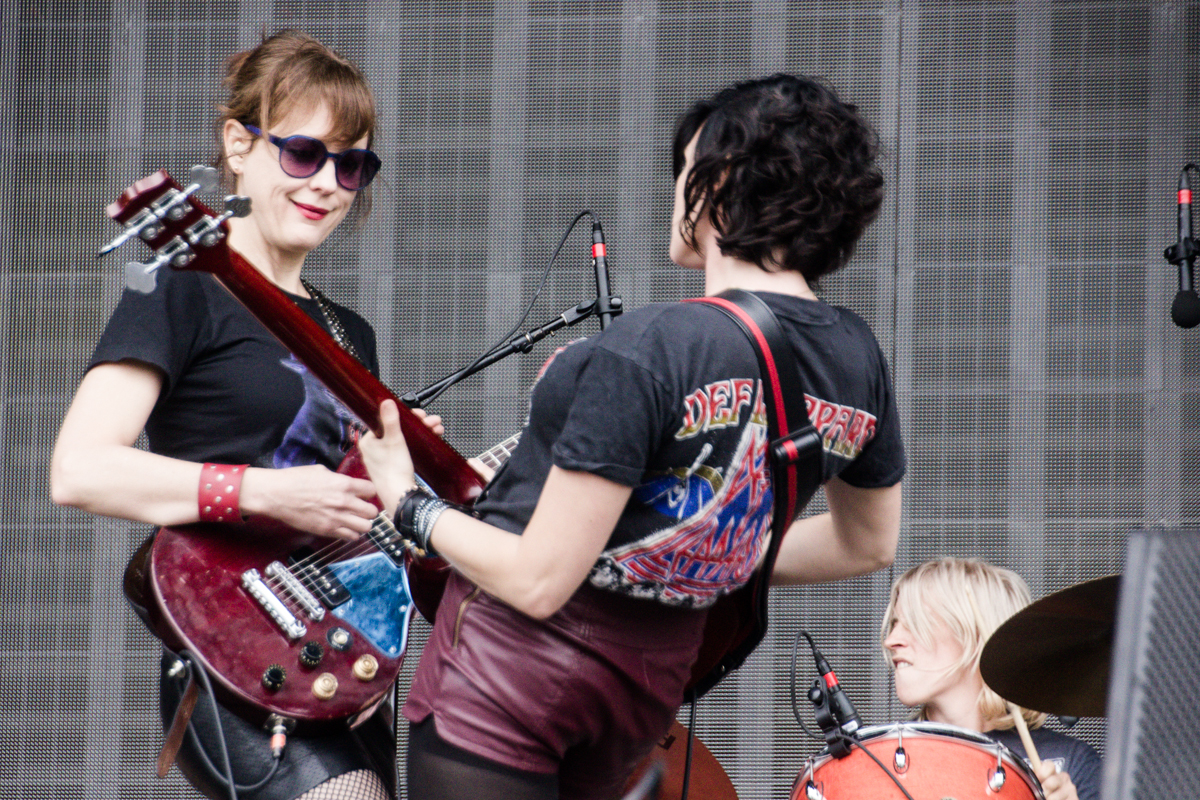 DC's hometown heroes, Ex Hex, kicking things off Saturday morning at the 2015 Landmark Music Festival (photo by Kevin Hill)