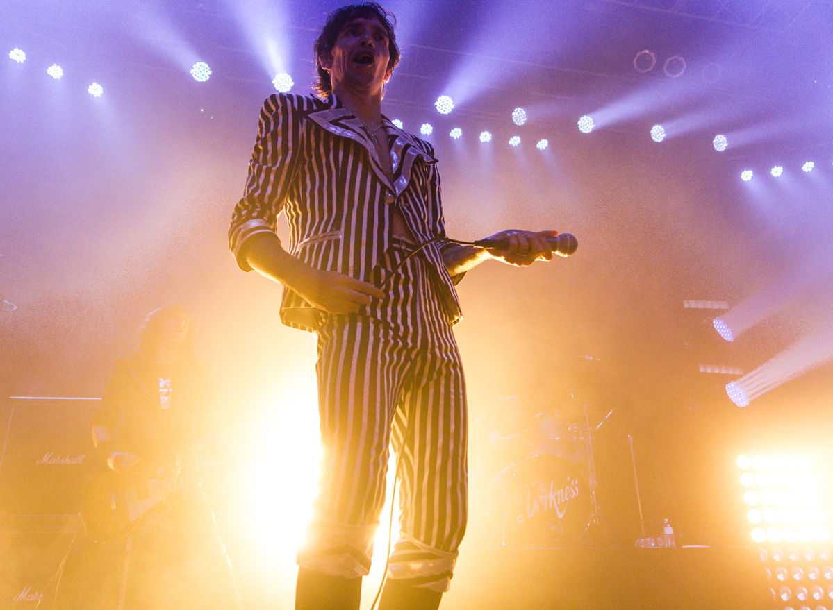 In case you were wondering, THIS is what selling millions of albums looks like. The Darkness performing at the Fillmore Silver Spring, in Silver Spring, MD (photo by Kevin Hill/ @chnkykevin )