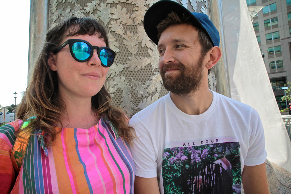 Amelia Meath and Nick Sanborn of Sylvan Esso hanging out in Downtown Raleigh before their epic headlining set. (Photo by PJ Sykes/ @pjsykes )
