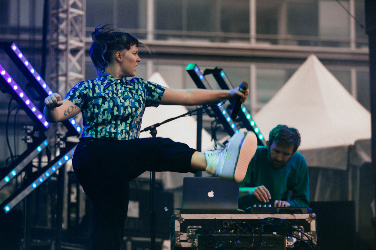 Sylvan Esso performing at the 2016 All Things Go Fall Classic in Washington, DC. (photo by Mauricio Castro / @TheMauricio )