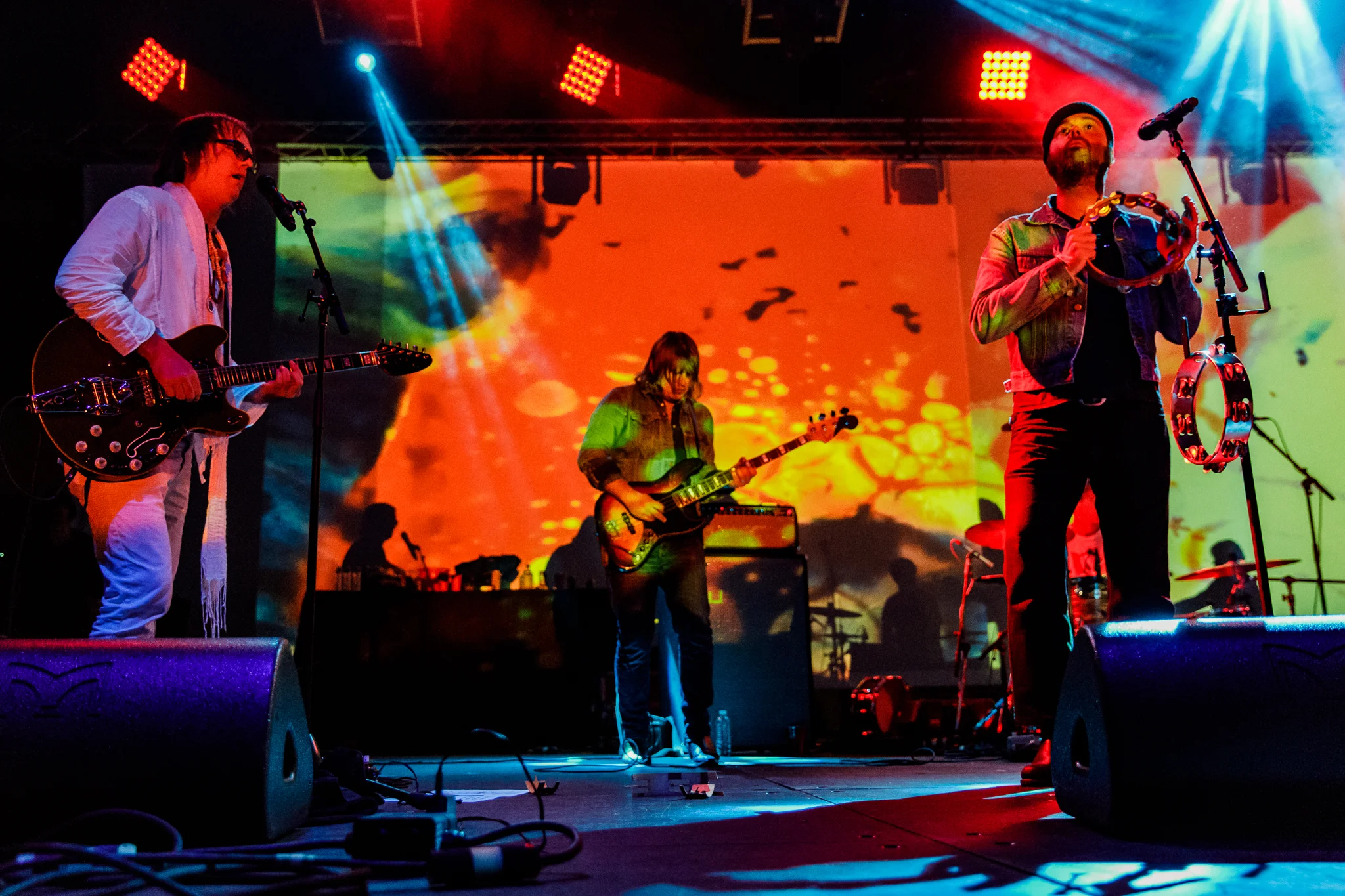 The Brian Jonestown Massacre played a psychedelic set to close out the first night of Hopscotch Music Festival 2017 on September 17th, 2017 (photo by Matt Condon / @arcane93 )