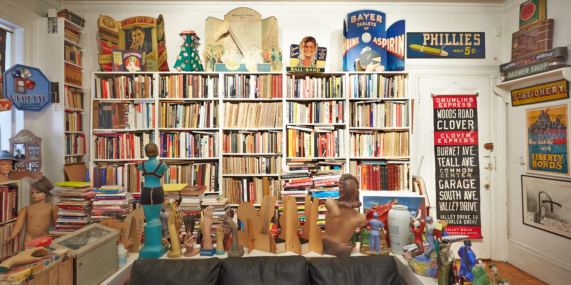 Books not authored by Steve. He sometimes refers to his studio as “The Cave,” perhaps because of the stacks of books growing up from the floor like stalagmites. (Click on photo to enlarge)