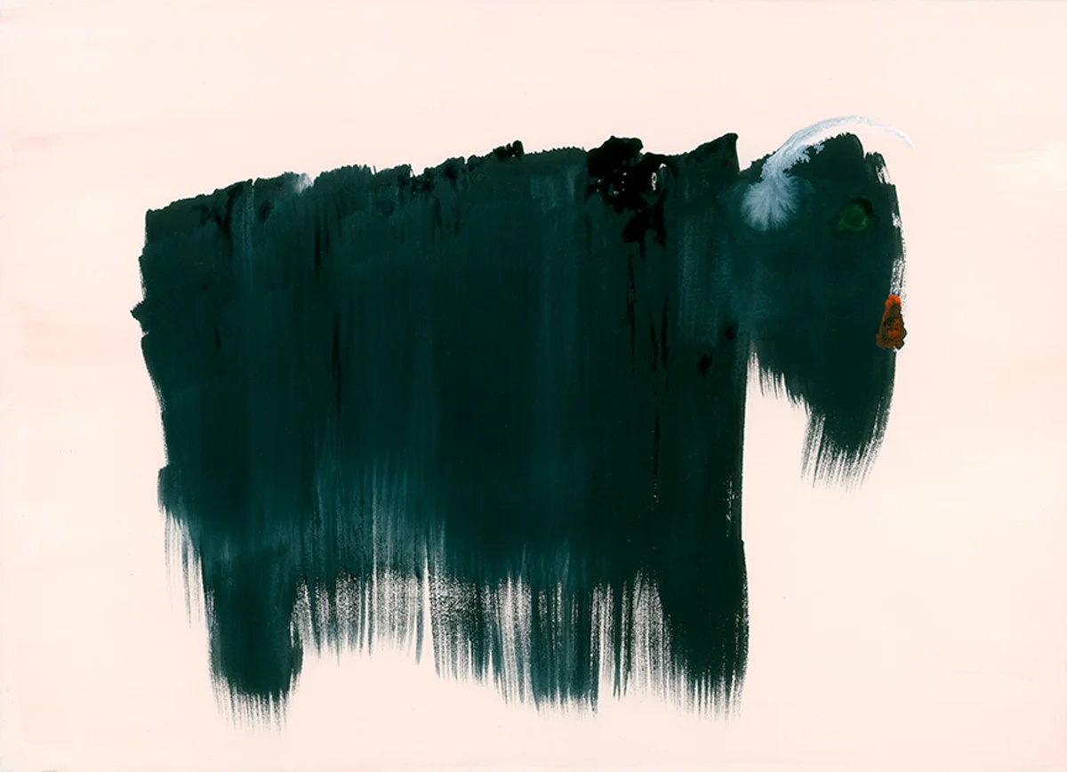 Bison , watercolor, ink on paper, 10"x14", 2005