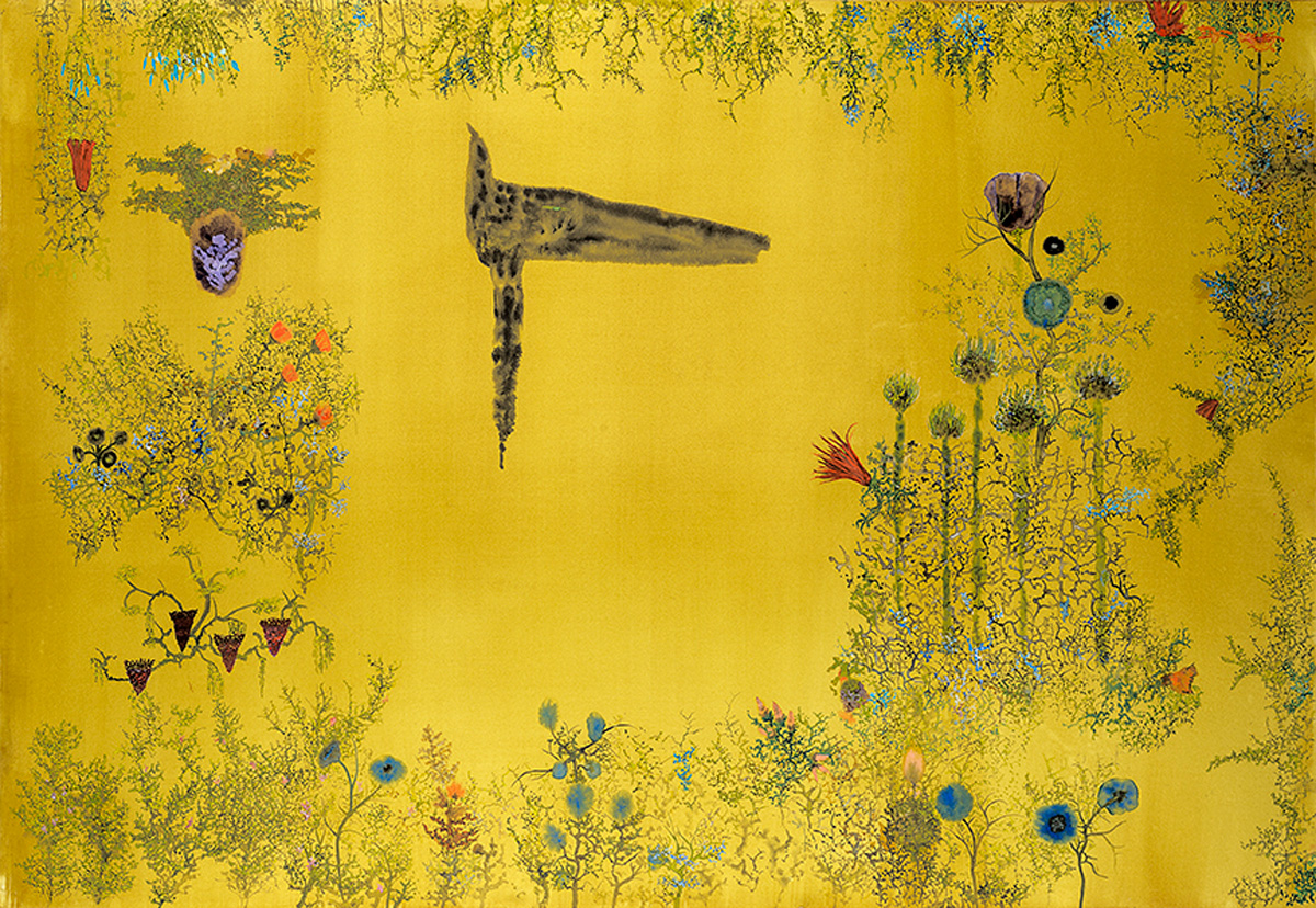 Our Wolf Lady of the Wolf Flowers , watercolor on paper, 30"x44.50", 2017