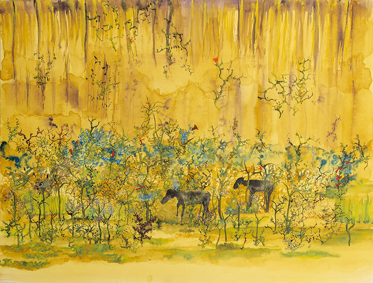 The clearing , watercolor on paper, 24”x18”, 2018