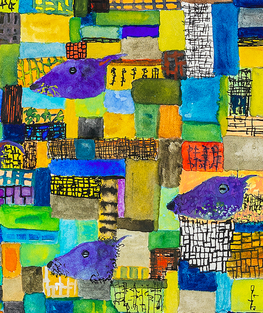 Purple mice facing east. — John Lurie Art