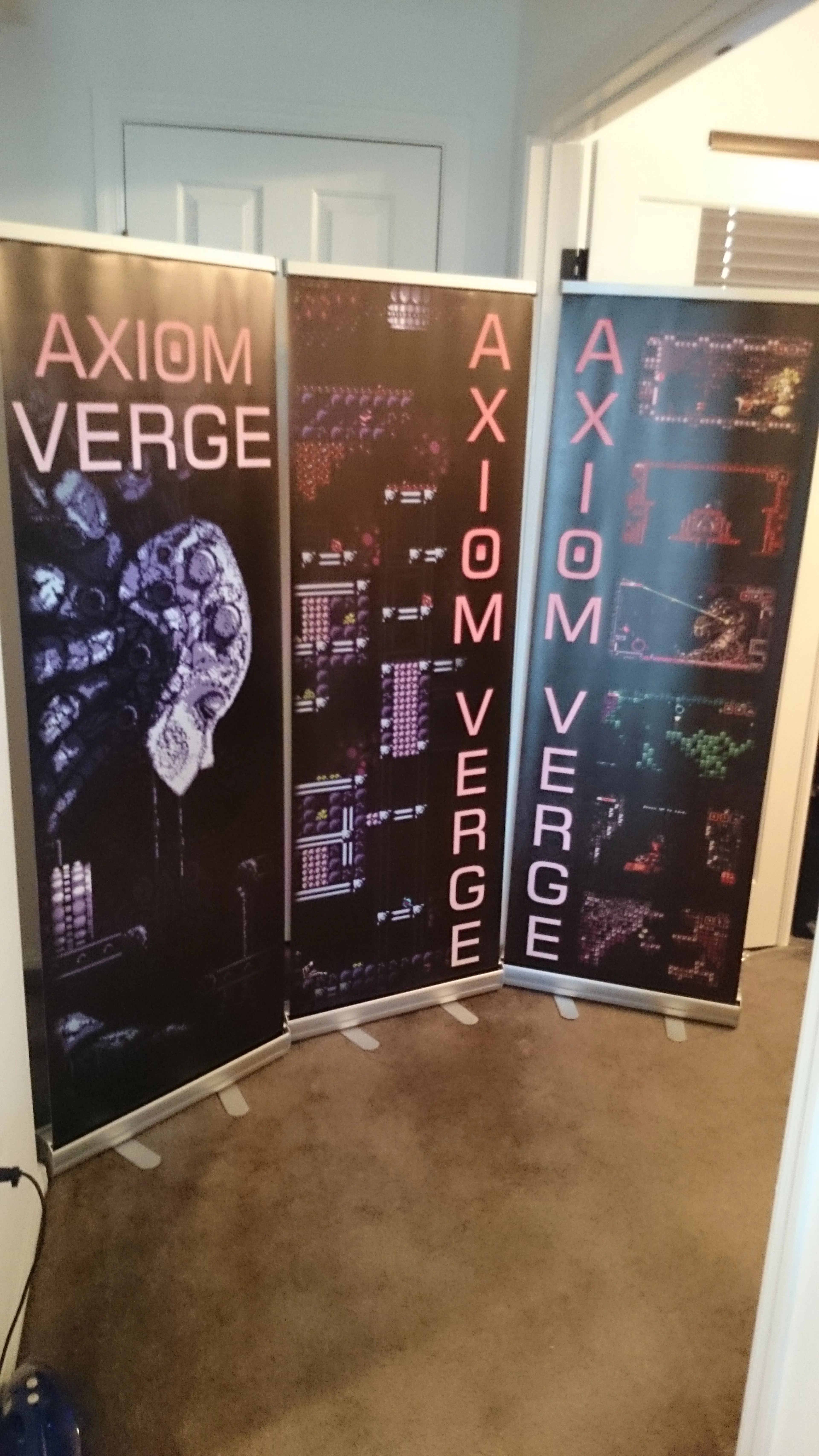 Here's the banners sitting outside my home office. &nbsp;We got them from promodirect.com.