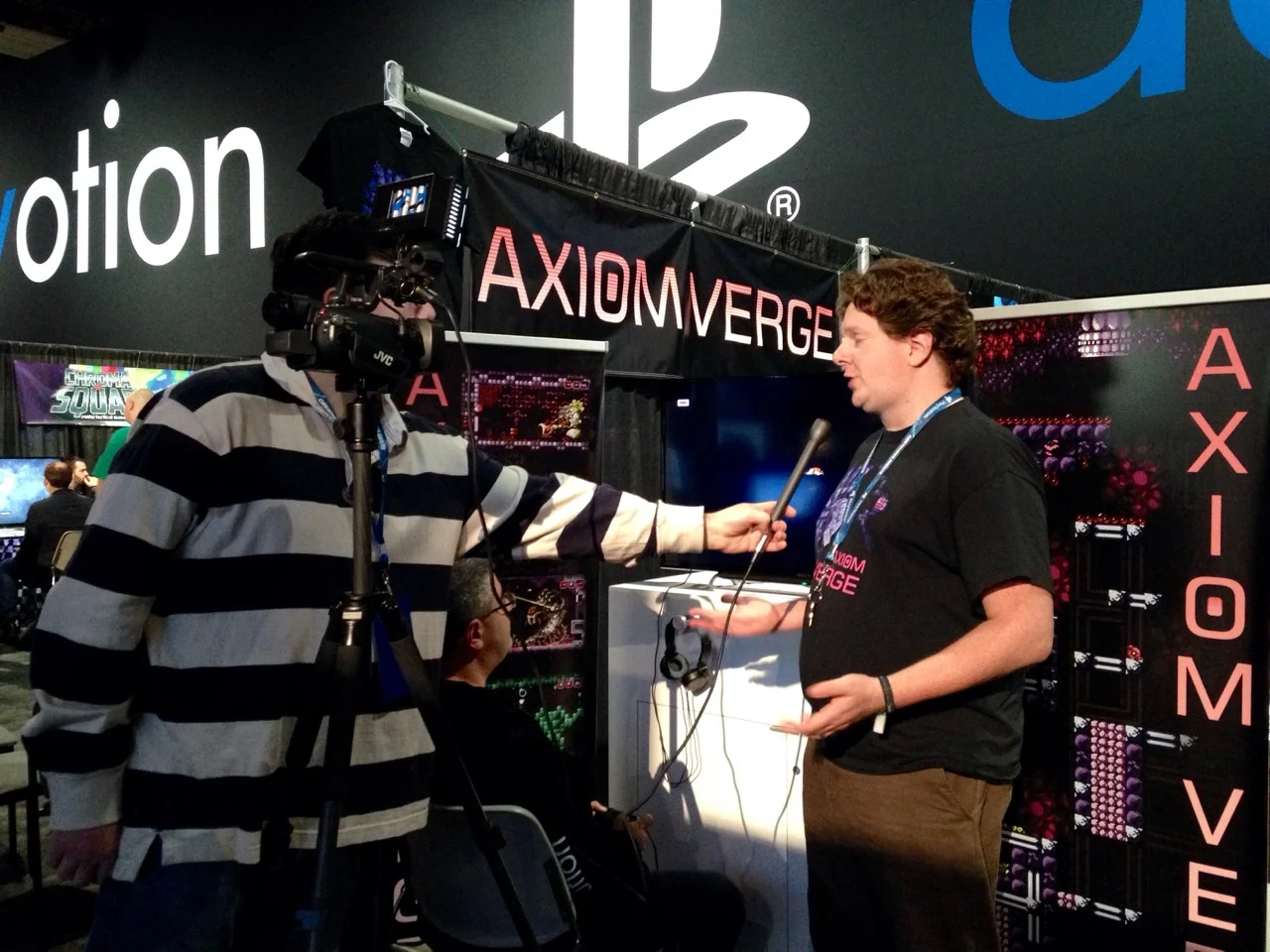 One of many interviews I did, eyes closed.