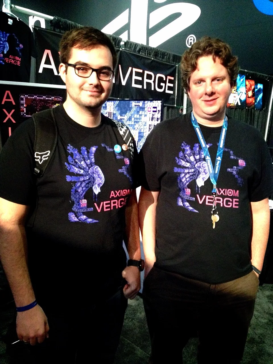 Here's BustahWuff (world record speedrunner of Shovel Knight) and myself. &nbsp;I plan to pick this man's brains about how to make AV an even better speedrunner.