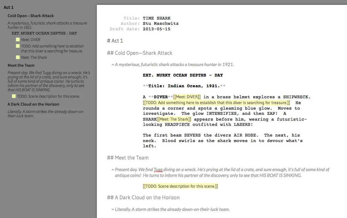 I use the prefix TODO: in a Note to remind me there's more work to be done.